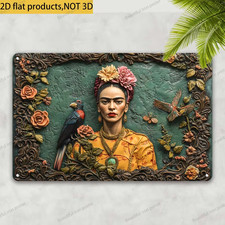 Frida Kahlo Metal Wall Plaque  Art Decor Sign Hanging  RARE picture