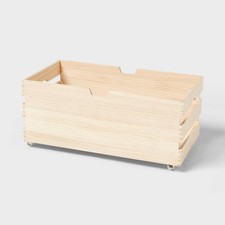 Large Wood Bin with Wheels - Brightroom picture