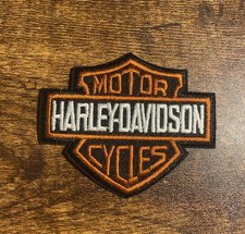 Embroidered Harley Davidson Iron-On Patch, Motorcycle, vintage biker style  picture