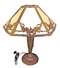 Ant Edwardian Slag Glass Lamp Works From Estate of Descendant of General Seward picture