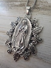 Virgin Mary necklace Jesus skeleton jewelry goth gift cool Gothic Halloween lore picture