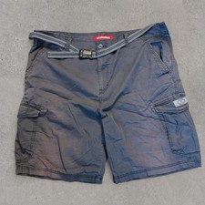 Unionbay Mens Baggy Belted Cargo Shorts Gray Gorpcore Utility Pockets Size 40 picture