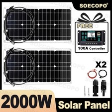 2000W Solar Charging Kit 2 x1000W High-Efficiency Panels + Y-Cable Home/Outdoor picture