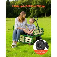 VEVOR Pull-Along Wagon for Kids, 39 in Toddler Wagons with Foldable Wooden Pan picture