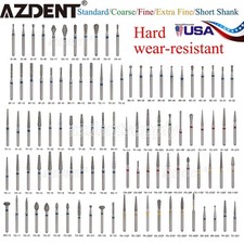 AZDENT Dental FG Diamond Burs High Speed Handpiece Friction Grip 5Pc/100Pc/200Pc picture