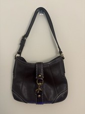 Rare Vintage Coach Hamptons Hobo Chocolate Leather Metallic Gold Y2K Purse picture
