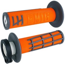 ODI EMIG 2.0 Lock On Grip Orange Graphite For Motocross Enduro Motorcycles picture