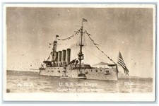 c1918 USS San Diego Battleship Navy Gone But Not Forgotten RPPC Photo Postcard picture