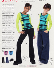 Vintage 90s Delia’s Lime Teal Black Tie Dye Punk Grunge Long Sleeve Tee USA M picture