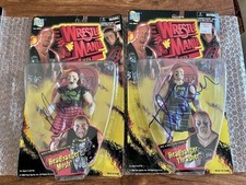 Signed Mosh & Thrasher The Headbangers WWF WWE BCA Jakks WrestleMania 1998 Figs picture