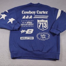 Cowboy Carter Beyonce Act 2 Sweatshirt Mens Womens Large Blue Crewneck Fleece picture
