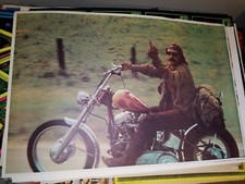 EASY RIDER VINTAGE 1969 MOTORCYCLE CHOPPER POSTER Dennis Hopper Flipping Off picture