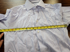 Eton Dress Shirt Mens 15 white, purple blue dress shirt Slim Fit picture