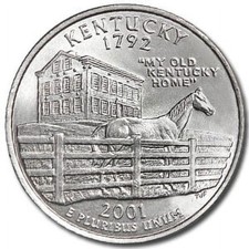 2001 P  Kentucky Quarter BU Uncirculated Clad 25c Coin picture