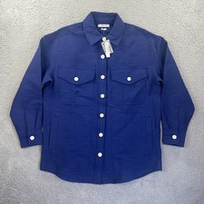 Madewell Shirt Jacket Womens XS Small Blue Super Oversized Passport Shacket NEW picture