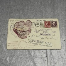 1936 Tin Can Mail Cover Niuafoou Tonga to California Naylor picture
