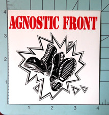 Agnostic Front vintage late 80's giveaway band sticker, NY hardcore punk, metal picture