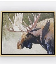 Bull Moose 16” X 20” Framed Embellished Art Print By Edward Suthoff picture