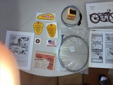Whizzer  Motorbike Advertisements tank And Frame Decals, Cables, Original Box picture