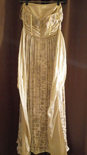 BCBG MaxAzria Petite S Ivory Strapless Pleated A-Line Formal Gown Full-Length picture