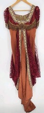 Handmade Theatrical Renaissance Medieval Costume Dress Burgundy Gold Beaded... picture