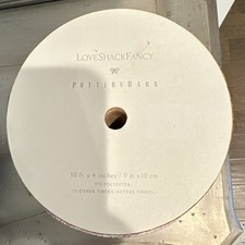 Pottery Barn LoveShackFancy Pink Wire-Edged Polyester Ribbon Spool 4in x 30ft picture