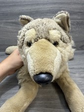 Rare FAO Schwarz Wolf Brown Biege Husky Plush Stuffed Animal Toys R Us 24