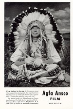 1942 Agfa Ansco Film: Feather in the Cap, Indian Vintage Print Ad picture