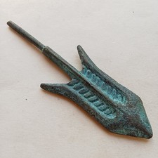 2,000 YR OLD ANCIENT ROMAN LONG SHOT BRONZE ARROWHEAD picture