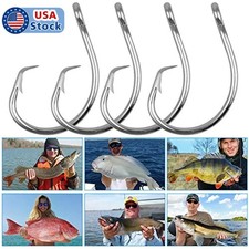 50/100PCS Tuna Circle Fishing Hook Stainless Steel Live Bait Saltwater Hook picture