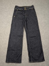 J.Crew Wide Leg Jeans Womens 24 Blue Dark Wash High Rise Stretch Denim picture