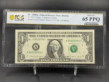 $1 1988-A. Green seal. Small Size $1 Federal Reserve Notes 1915-A PCGS 65 PPQ picture