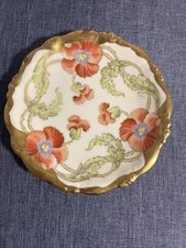 Elite Works Limoges France Handpainted Poppies Design Plate  - Signed DATSY picture