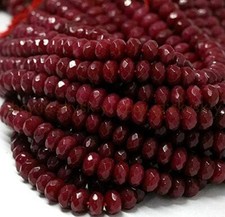 AAA 4mm Red Ruby Gemstone Rondelle Gemstone Beads Faceted  1 Strand 14