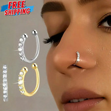 2pcs Elegant U-Shaped Nose Clips Non-piercing Nose Stud Fake Nose Ring For Women picture
