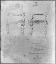 Photo:U.S. Capitol Washington DC 1850s Design for Halls of Congress Chairs picture