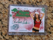 2012 Benchwarmer Candace Kita Happy Holidays Auto Green Ink /10 picture