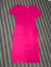 Calvin Klein Pink Solid Sheath Dress Size 4 Short Sleeve Round Neck Zip Back picture