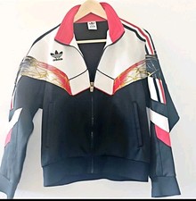 Vtg 90s ADIDAS DESCENTE Track Jacket Japan JASPO M Black Red Gold - Mod ASR-875 picture