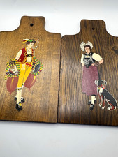 pair of mid-to-late 20th-century vintage Swiss  folk art cutting boards picture