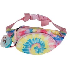 Choco Mocha Kids Tie Dye Fanny Pack Belt Bag Pink Blue Yellow Adjustable Strap picture