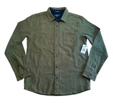 Roark Crossroads Organic Cotton Flannel Shirt Men's M Dark Green RW665-DKM NWT picture