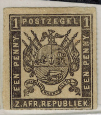 TRANSVAAL 1872-74 SG 25 1d Black on Thin Transparent Paper Perf Roulette MOG GEM picture
