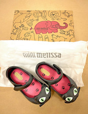Mini Melissa Toddler Girl's Ultragirl II Mary Jane Flat Black Cat New with Box picture