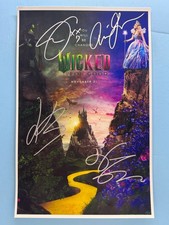 WICKED FOR GOOD MOVIE POSTER 11x17 SIGNED BY 4 AUTHENTICATED with COA  picture