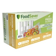 FoodSaver Vacuum Sealer Rolls & Bags Variety Pk 5 Rolls + 36 Bags Puncture Resis picture