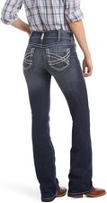 ARIAT Women’s Mid Rise Stretch Entwined Boot Cut Jean Marine picture
