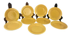 VINTAGE BAUER LOS ANGELES USA BREAD/DESERT PLATES - SET OF 9 YELLOW PLATES picture