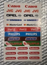 Subbuteo Spares Euro 96 Sticker Sheet Decals Official Sponsors picture