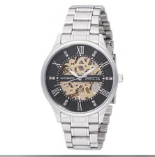 Invicta Objet D Art Men's Automatic Skeleton Dial SS Silver Bracelet Box picture